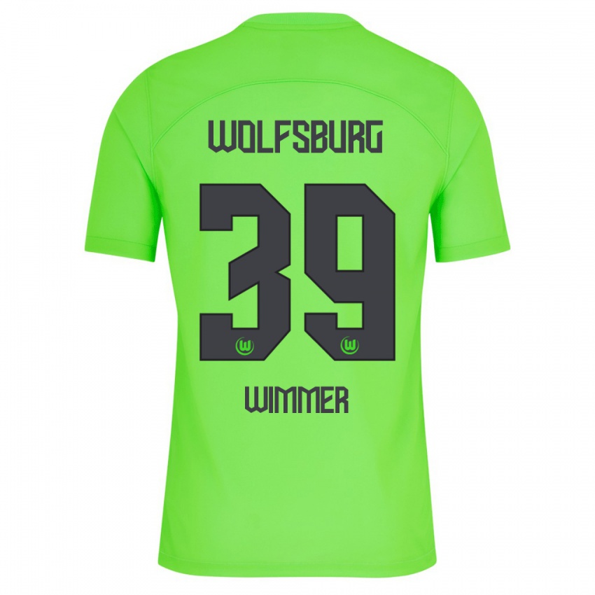 Enfant Maillot Patrick Wimmer #39 Vert Tenues Domicile 2023/24 T-Shirt Belgique