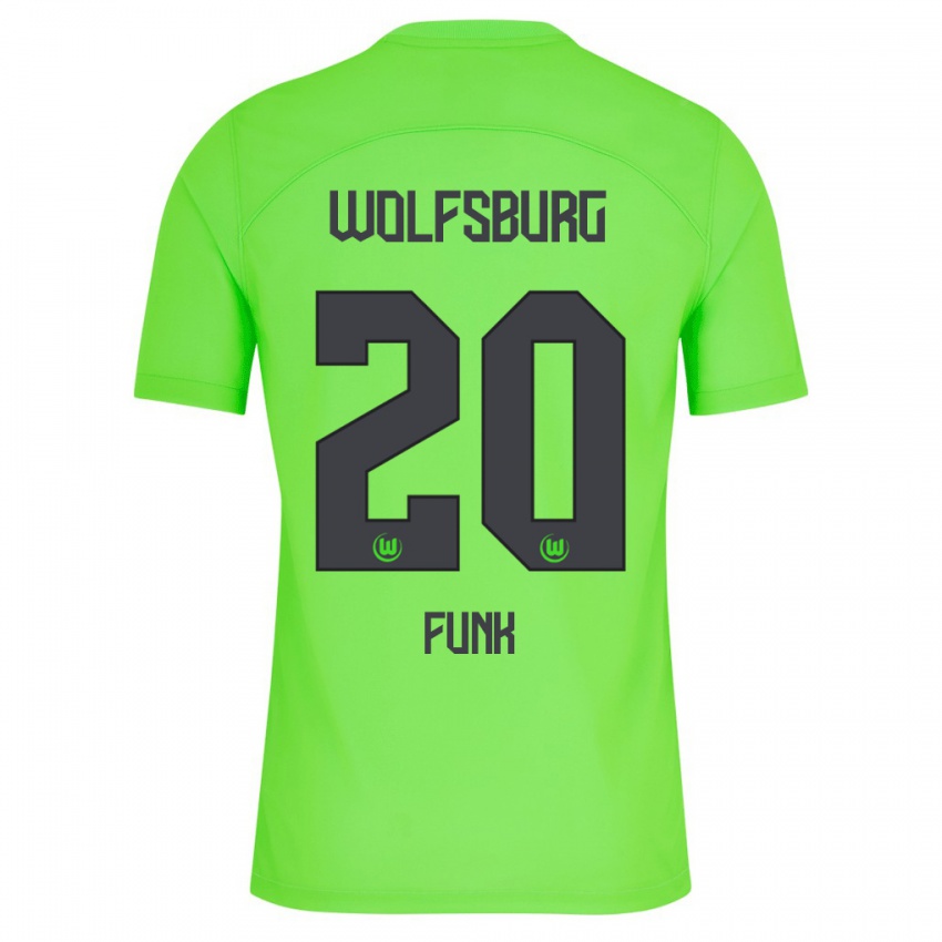 Enfant Maillot Jonah Funk #20 Vert Tenues Domicile 2023/24 T-Shirt Belgique