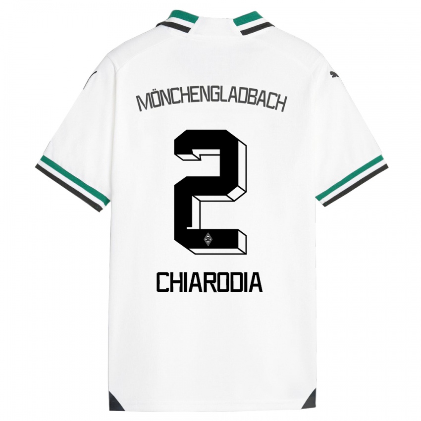 Enfant Maillot Fabio Chiarodia #2 Blanc Vert Tenues Domicile 2023/24 T-Shirt Belgique
