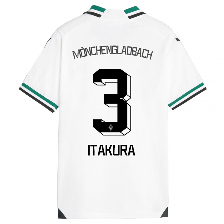 Kinder Ko Itakura #3 Weiß Grün Heimtrikot Trikot 2023/24 T-Shirt Belgien