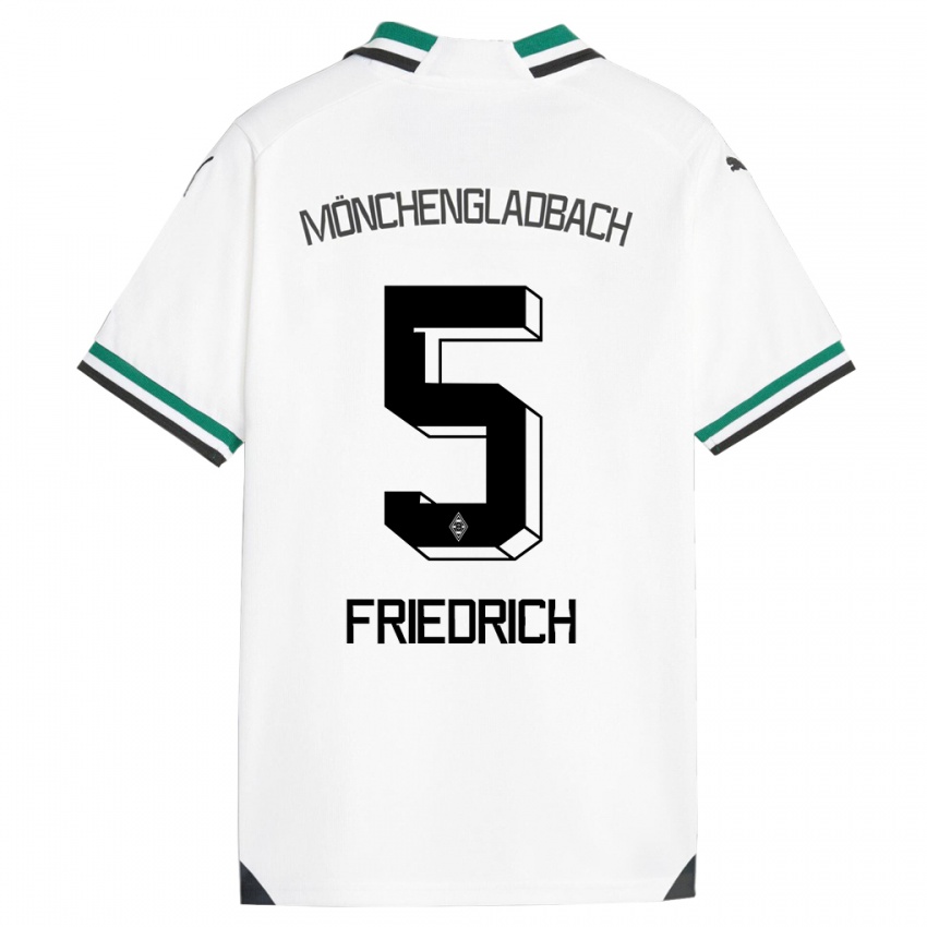 Enfant Maillot Marvin Friedrich #5 Blanc Vert Tenues Domicile 2023/24 T-Shirt Belgique