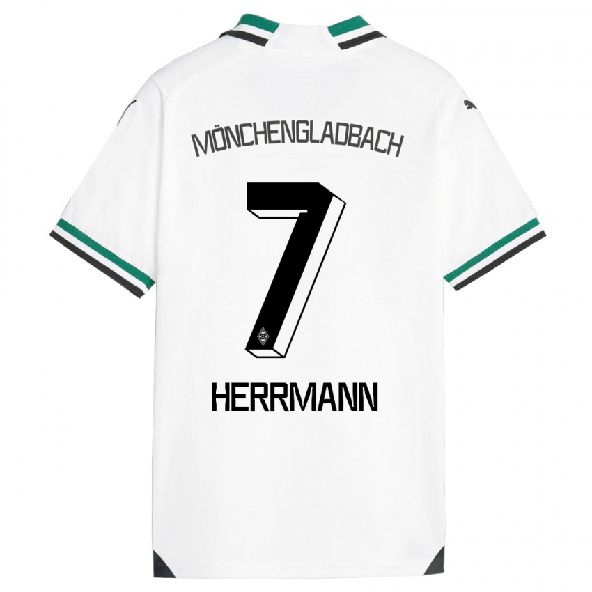 Enfant Maillot Patrick Herrmann #7 Blanc Vert Tenues Domicile 2023/24 T-Shirt Belgique