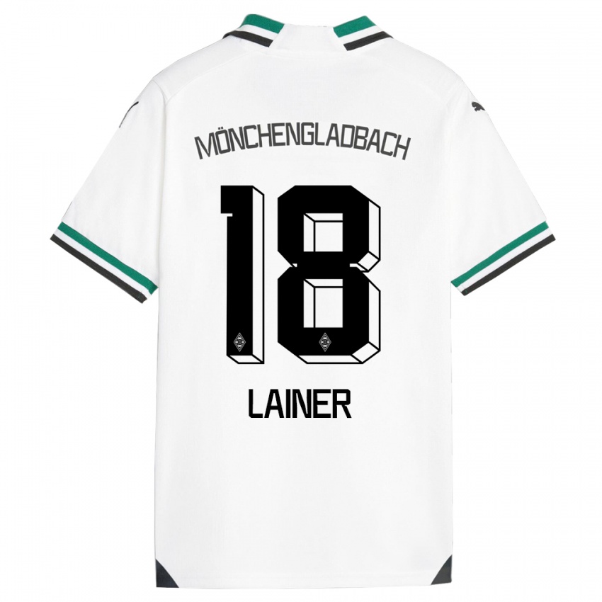 Kinder Stefan Lainer #18 Weiß Grün Heimtrikot Trikot 2023/24 T-Shirt Belgien