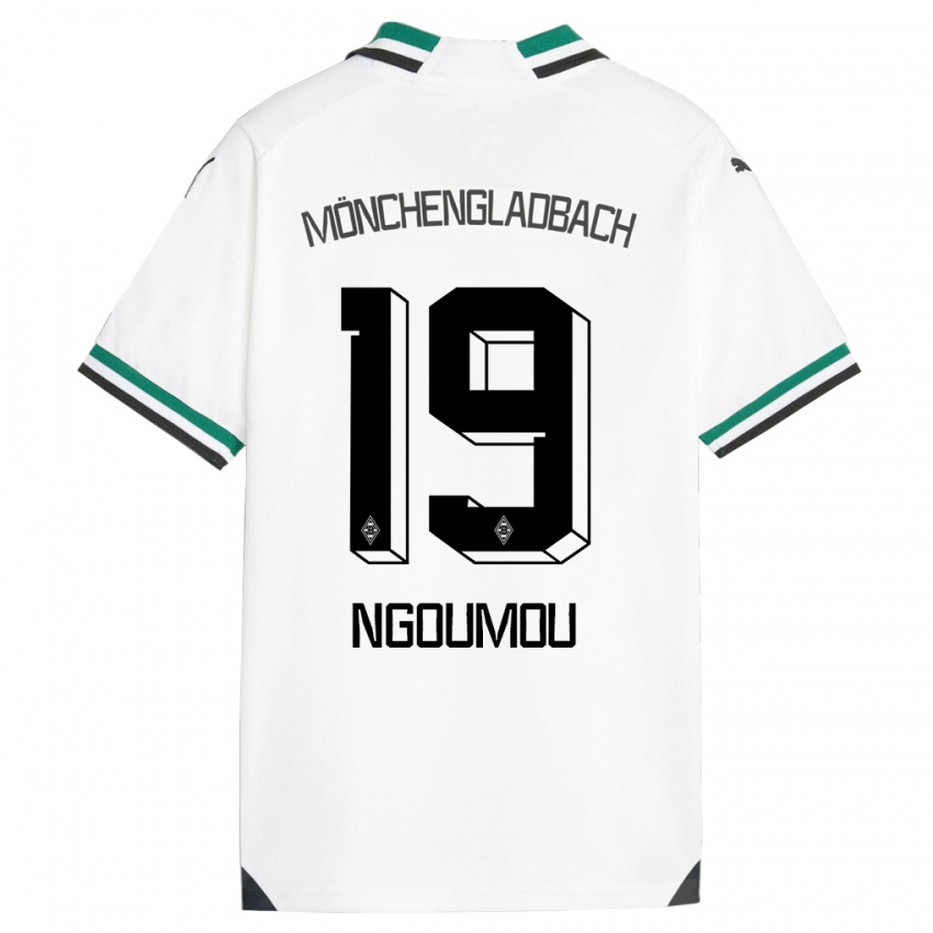 Kinder Nathan Ngoumou #19 Weiß Grün Heimtrikot Trikot 2023/24 T-Shirt Belgien