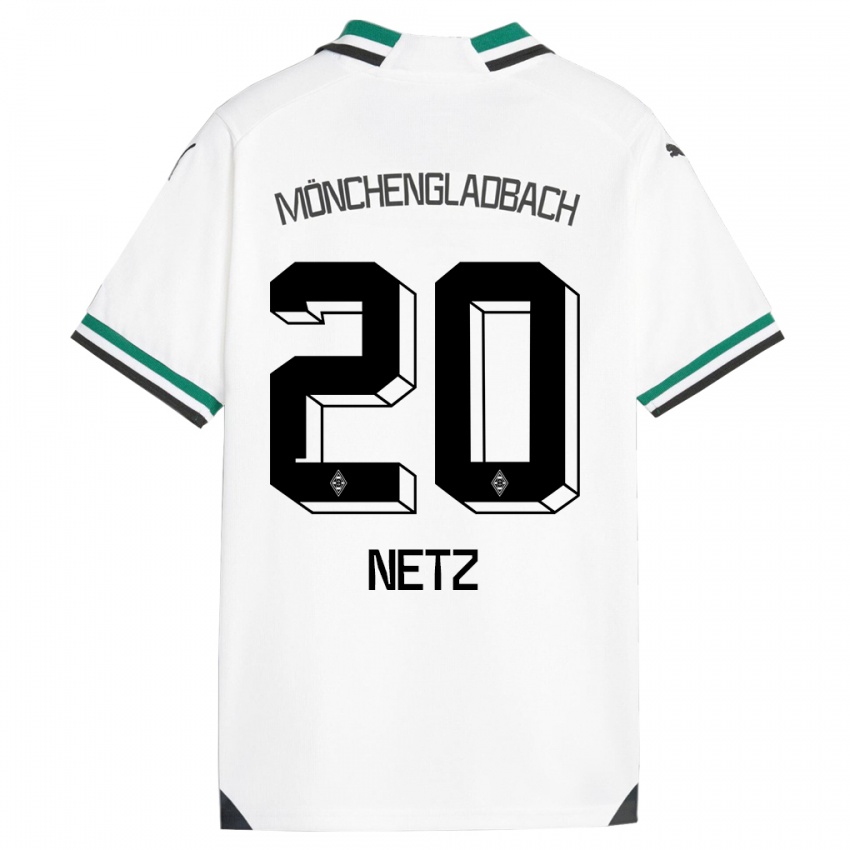 Enfant Maillot Luca Netz #20 Blanc Vert Tenues Domicile 2023/24 T-Shirt Belgique