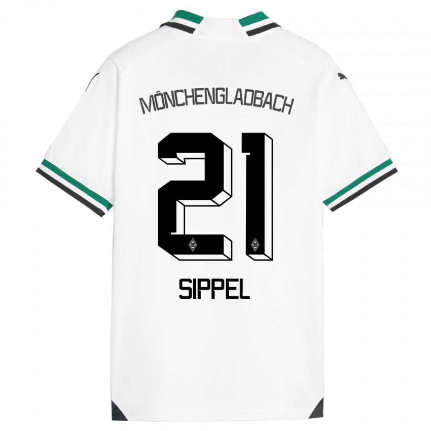 Enfant Maillot Tobias Sippel #21 Blanc Vert Tenues Domicile 2023/24 T-Shirt Belgique