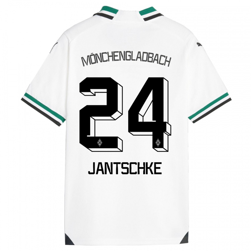 Enfant Maillot Tony Jantschke #24 Blanc Vert Tenues Domicile 2023/24 T-Shirt Belgique