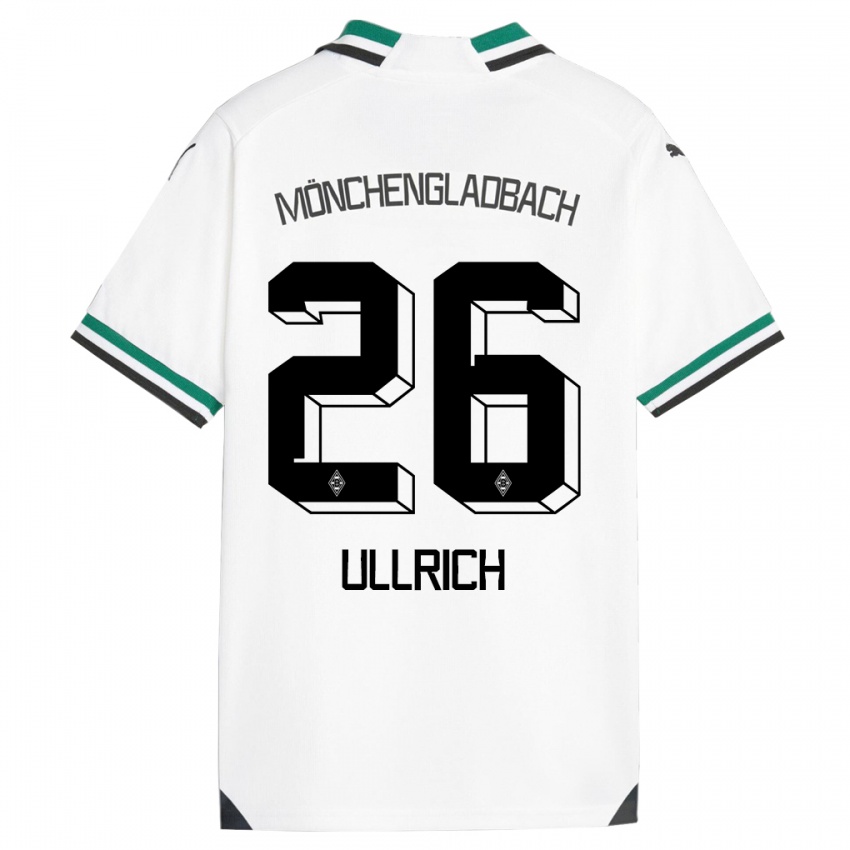 Enfant Maillot Lukas Ullrich #26 Blanc Vert Tenues Domicile 2023/24 T-Shirt Belgique