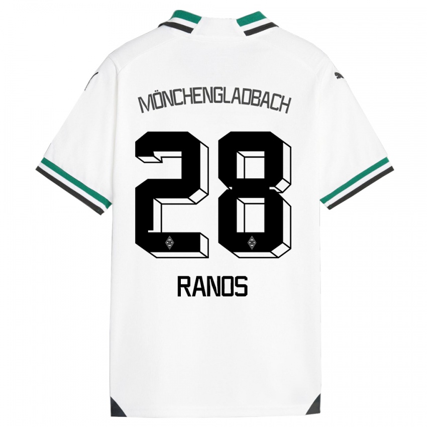 Enfant Maillot Grant-Leon Ranos #28 Blanc Vert Tenues Domicile 2023/24 T-Shirt Belgique