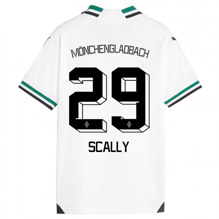 Enfant Maillot Joe Scally #29 Blanc Vert Tenues Domicile 2023/24 T-Shirt Belgique