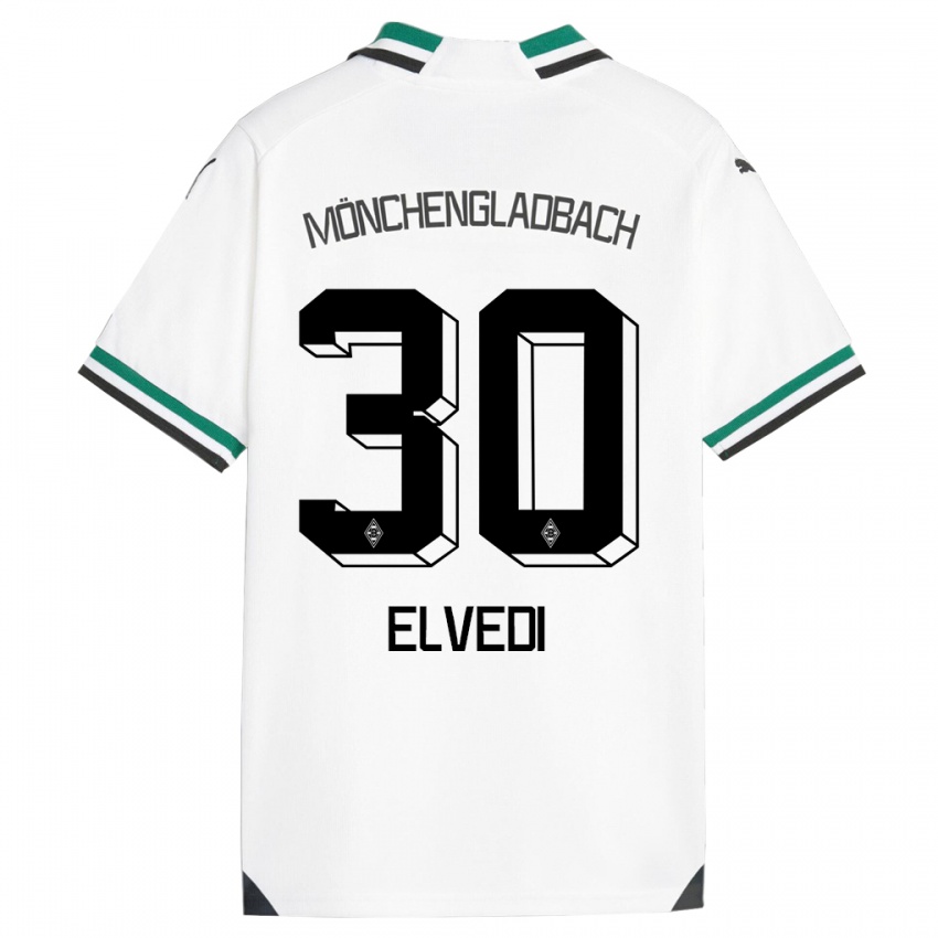 Kinder Nico Elvedi #30 Weiß Grün Heimtrikot Trikot 2023/24 T-Shirt Belgien