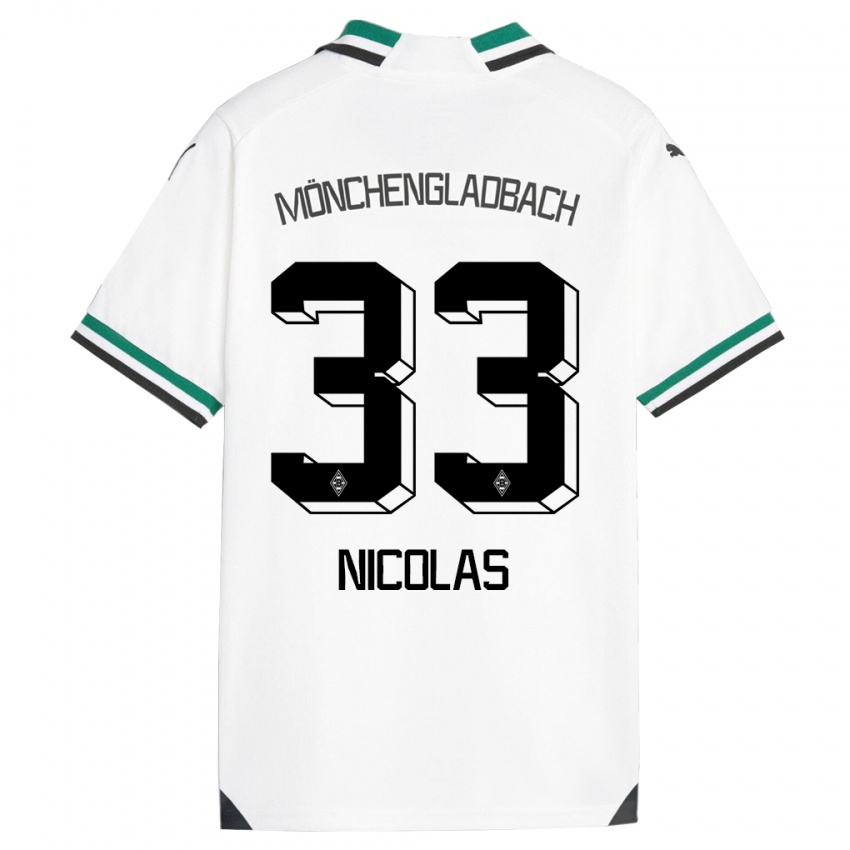 Enfant Maillot Moritz Nicolas #33 Blanc Vert Tenues Domicile 2023/24 T-Shirt Belgique