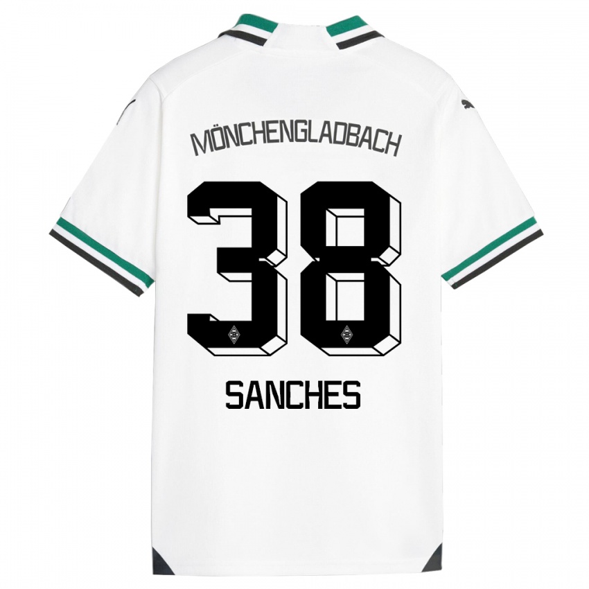Enfant Maillot Yvandro Borges Sanches #38 Blanc Vert Tenues Domicile 2023/24 T-Shirt Belgique