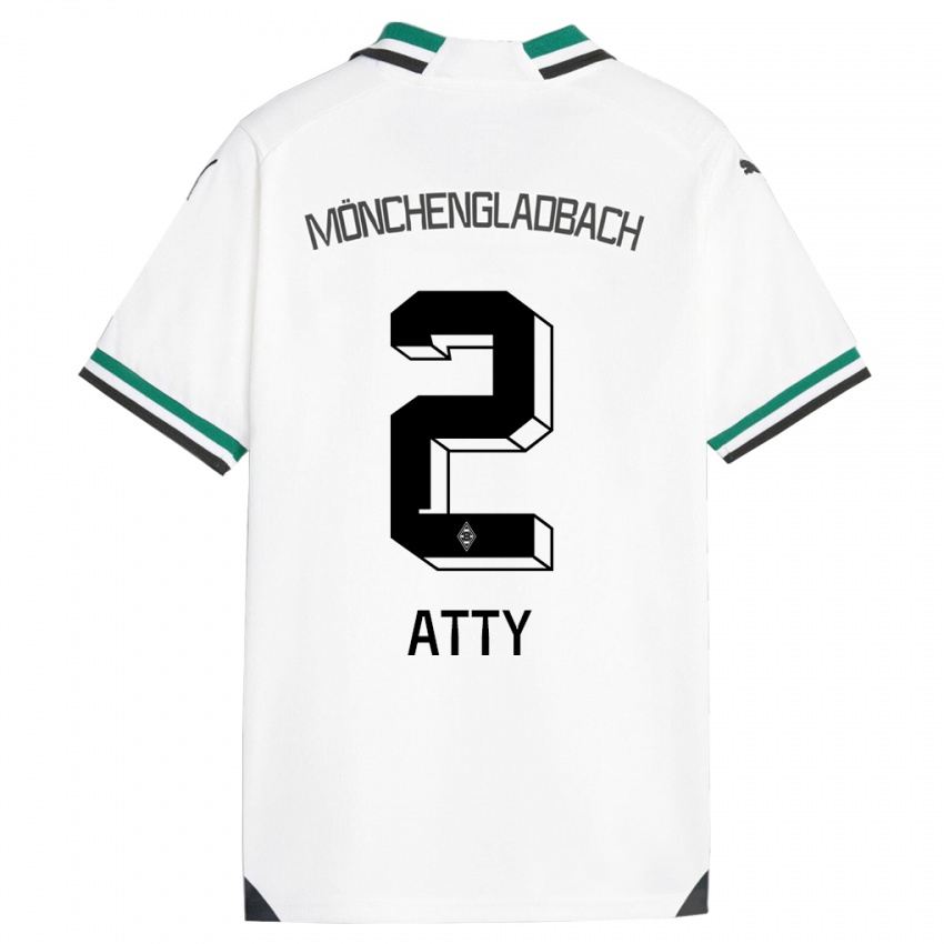 Enfant Maillot Yassir Atty #2 Blanc Vert Tenues Domicile 2023/24 T-Shirt Belgique