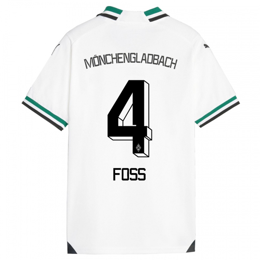 Kinder Jonathan Foss #4 Weiß Grün Heimtrikot Trikot 2023/24 T-Shirt Belgien