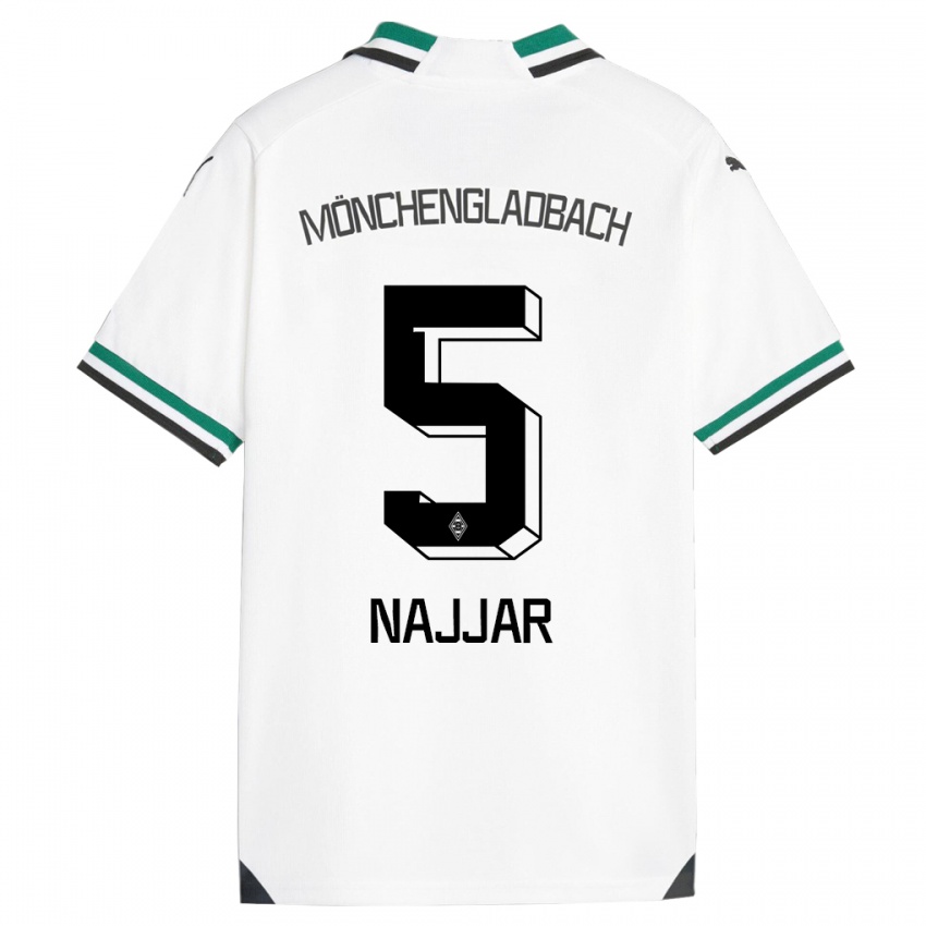 Enfant Maillot Jamil Najjar #5 Blanc Vert Tenues Domicile 2023/24 T-Shirt Belgique