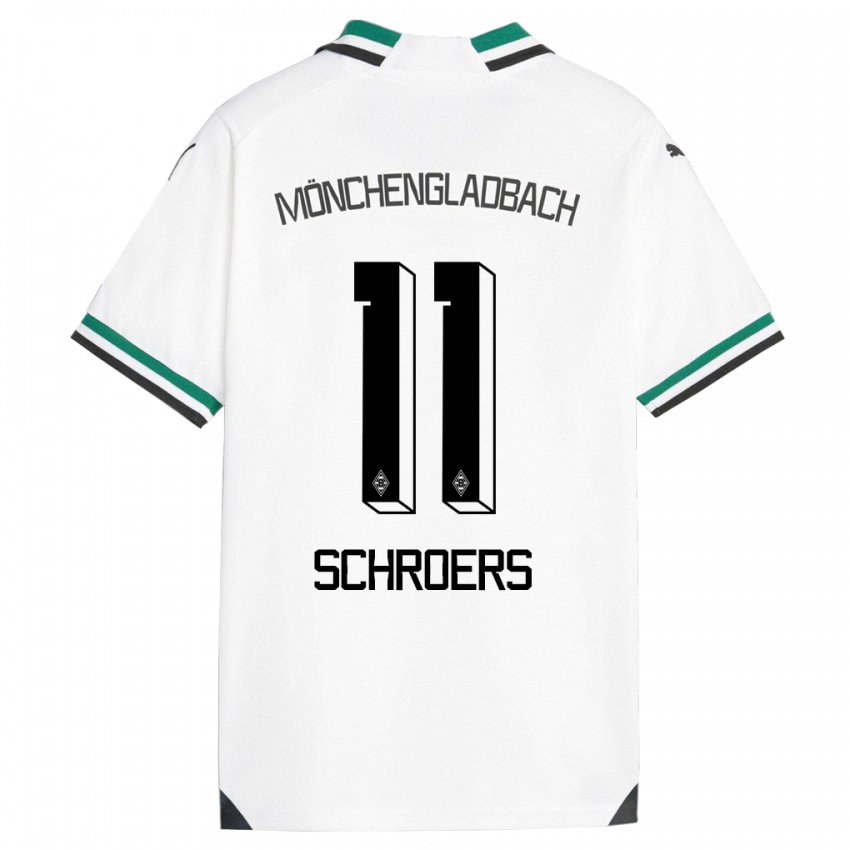 Kinder Mika Schroers #11 Weiß Grün Heimtrikot Trikot 2023/24 T-Shirt Belgien