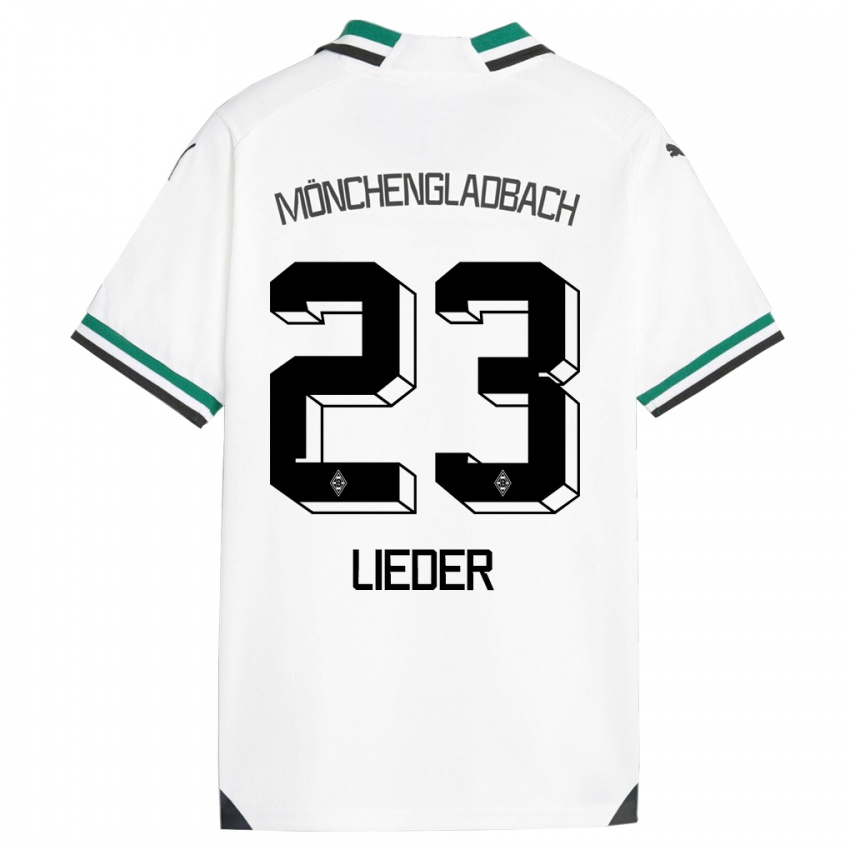 Enfant Maillot Michel Lieder #23 Blanc Vert Tenues Domicile 2023/24 T-Shirt Belgique