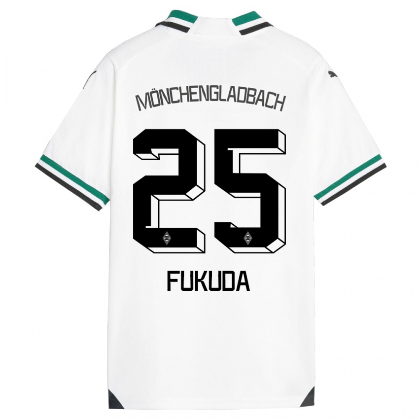 Kinder Shio Fukuda #25 Weiß Grün Heimtrikot Trikot 2023/24 T-Shirt Belgien
