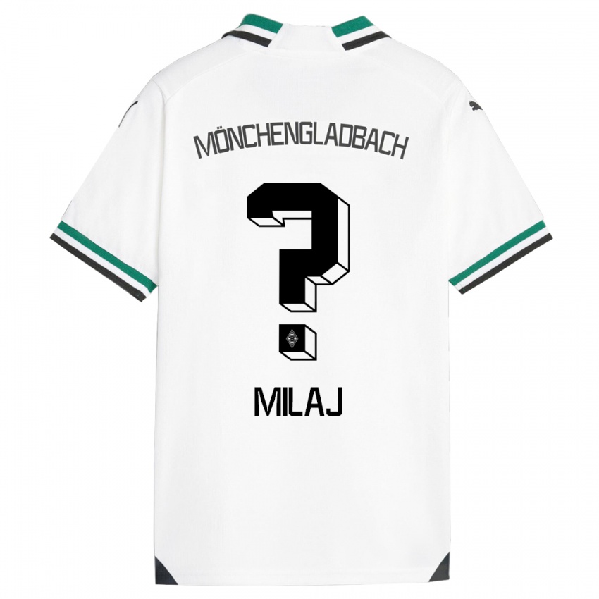 Enfant Maillot Adonis Milaj #0 Blanc Vert Tenues Domicile 2023/24 T-Shirt Belgique