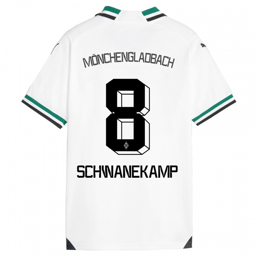 Kinder Jana Schwanekamp #8 Weiß Grün Heimtrikot Trikot 2023/24 T-Shirt Belgien