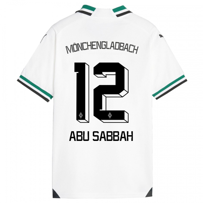 Kinder Sarah Abu Sabbah #12 Weiß Grün Heimtrikot Trikot 2023/24 T-Shirt Belgien