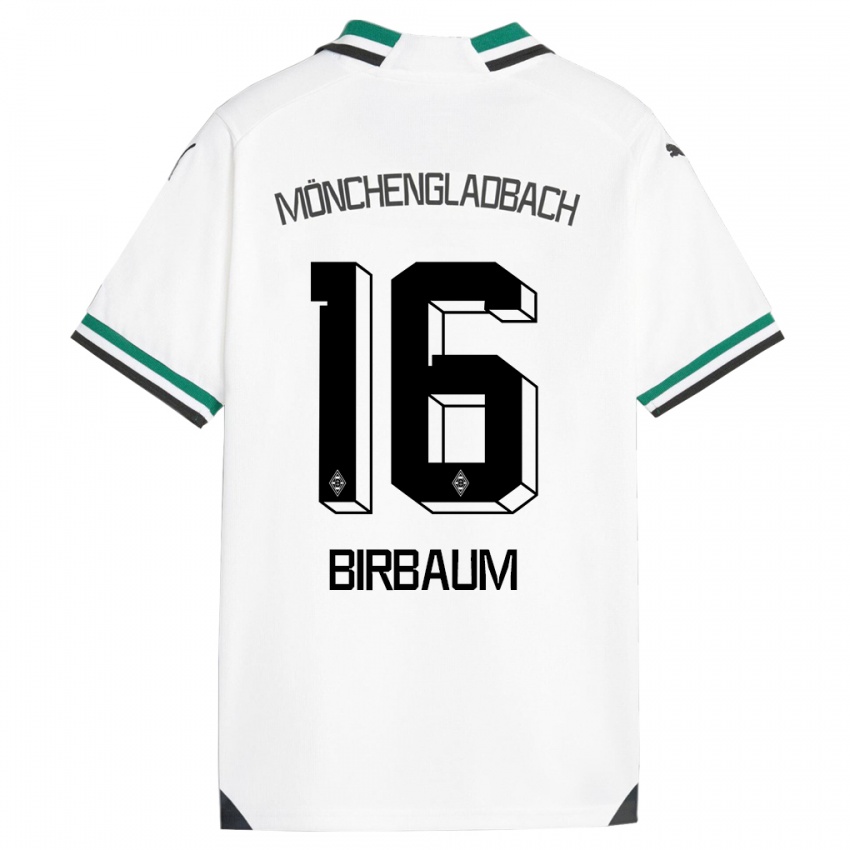 Enfant Maillot Anne Birbaum #16 Blanc Vert Tenues Domicile 2023/24 T-Shirt Belgique