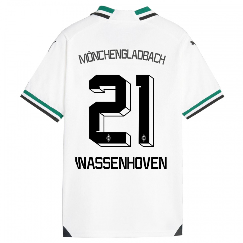 Kinder Michelle Wassenhoven #21 Weiß Grün Heimtrikot Trikot 2023/24 T-Shirt Belgien
