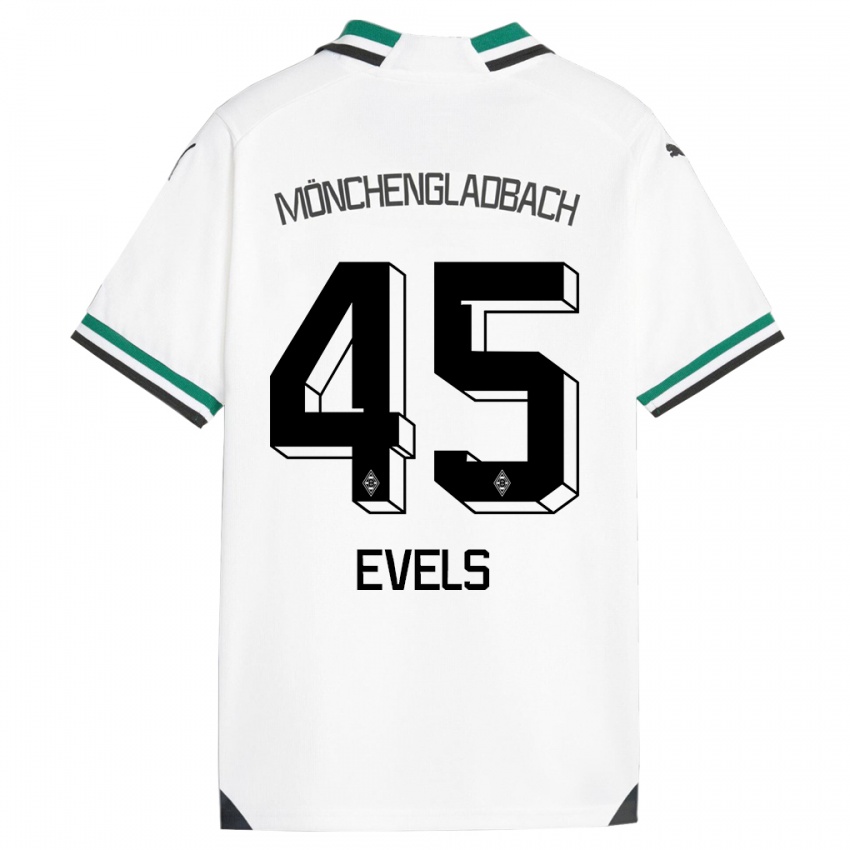 Kinder Emily Evels #45 Weiß Grün Heimtrikot Trikot 2023/24 T-Shirt Belgien
