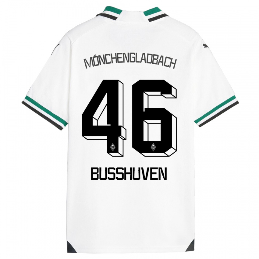 Enfant Maillot Alina Busshuven #46 Blanc Vert Tenues Domicile 2023/24 T-Shirt Belgique