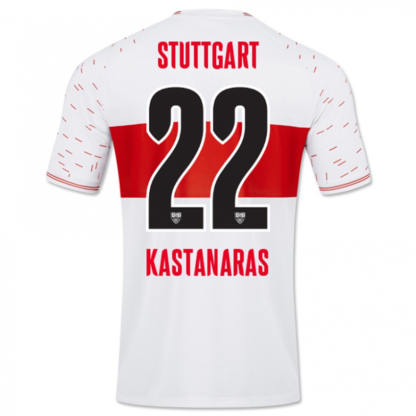 Kinder Thomas Kastanaras #22 Weiß Heimtrikot Trikot 2023/24 T-Shirt Belgien