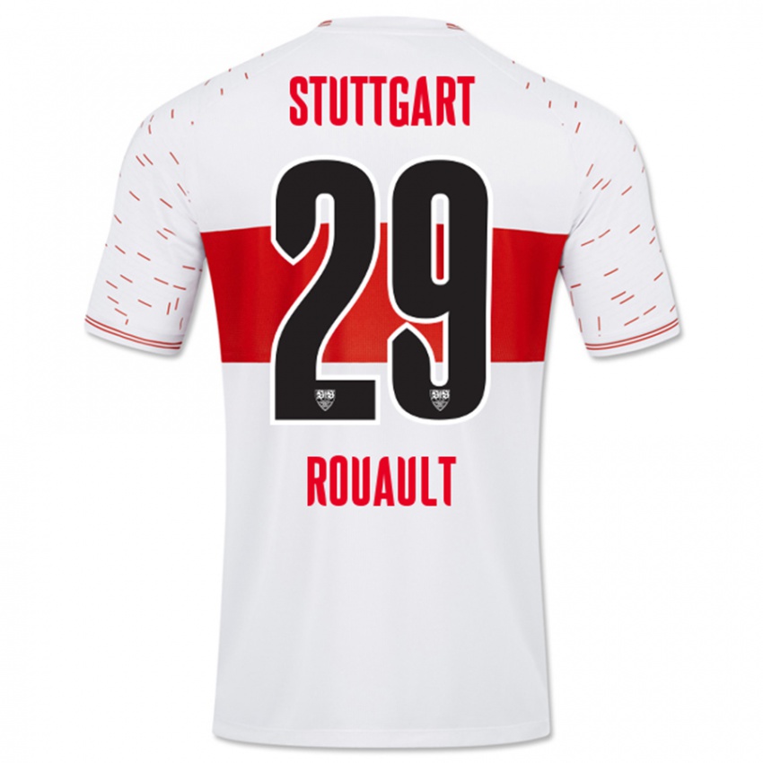 Kinder Anthony Rouault #29 Weiß Heimtrikot Trikot 2023/24 T-Shirt Belgien