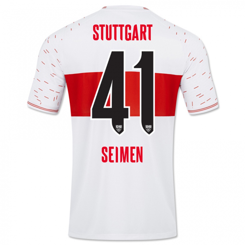 Kinder Dennis Seimen #41 Weiß Heimtrikot Trikot 2023/24 T-Shirt Belgien