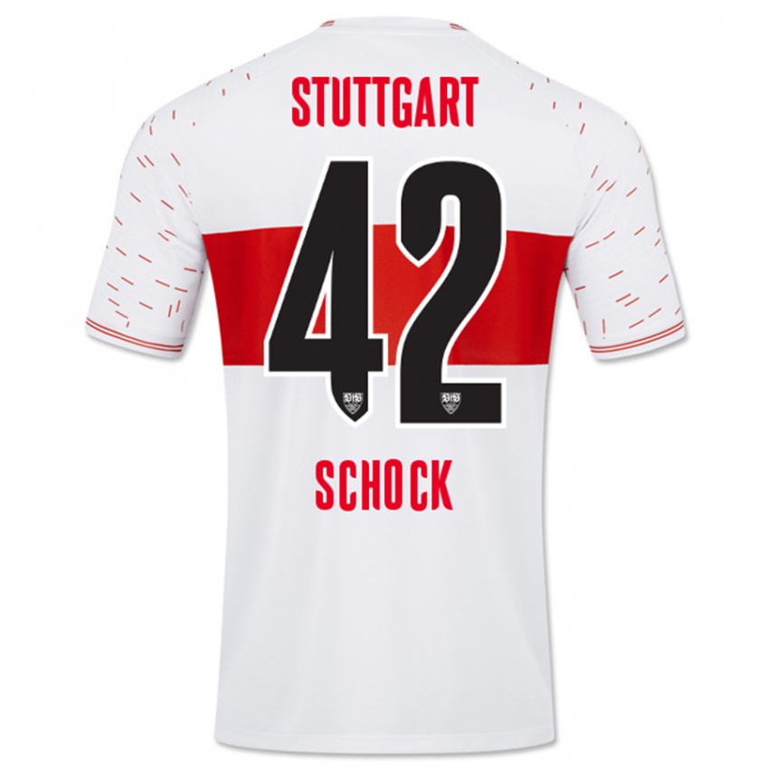 Kinder Florian Schock #42 Weiß Heimtrikot Trikot 2023/24 T-Shirt Belgien