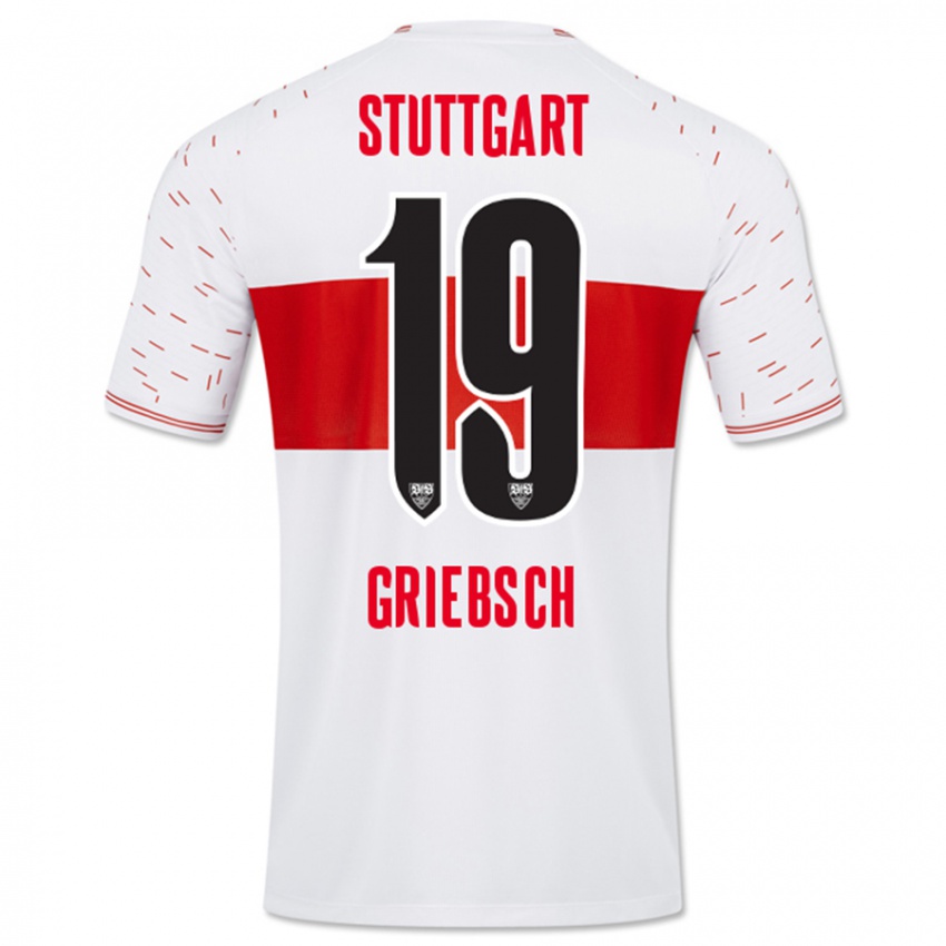 Kinder Lukas Griebsch #19 Weiß Heimtrikot Trikot 2023/24 T-Shirt Belgien