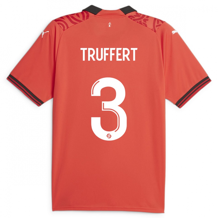 Kinderen Adrien Truffert #3 Rood Thuisshirt Thuistenue 2023/24 T-Shirt België