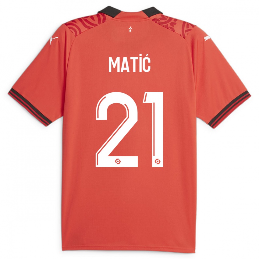 Enfant Maillot Nemanja Matic #21 Rouge Tenues Domicile 2023/24 T-Shirt Belgique