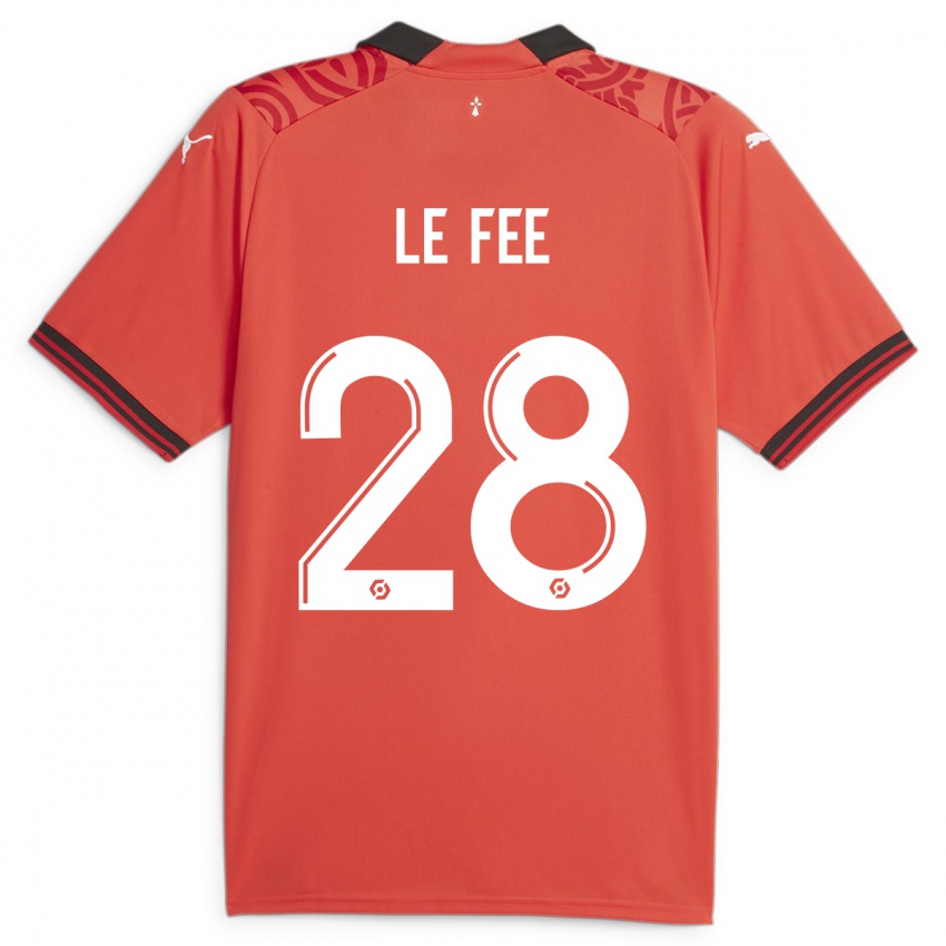 Enfant Maillot Enzo Le Fée #28 Rouge Tenues Domicile 2023/24 T-Shirt Belgique