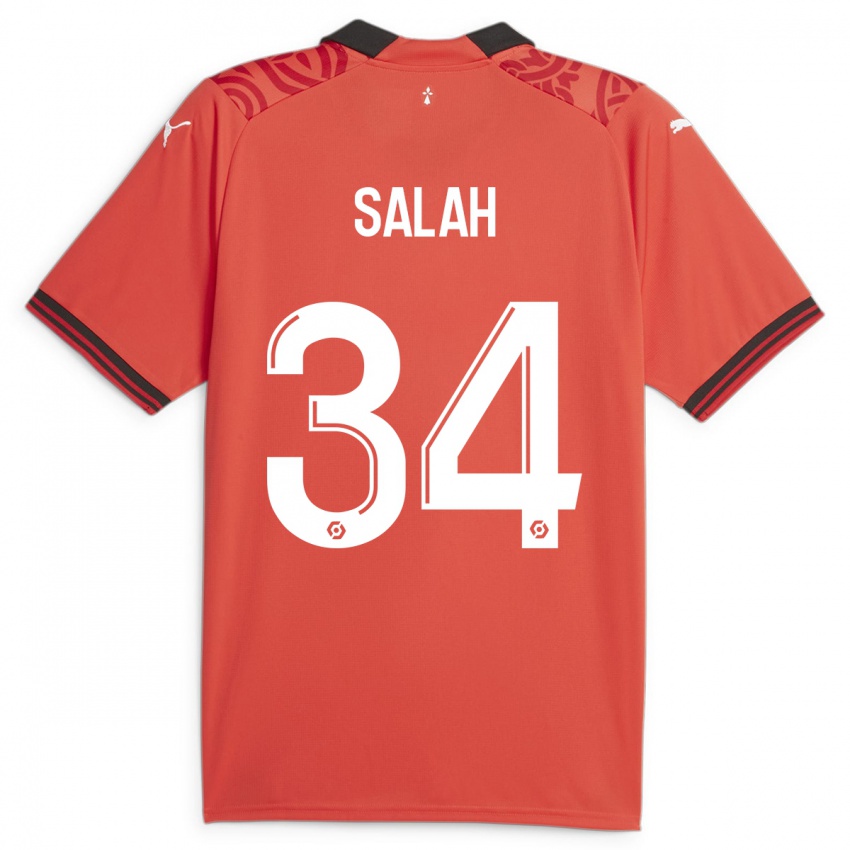 Enfant Maillot Ibrahim Salah #34 Rouge Tenues Domicile 2023/24 T-Shirt Belgique