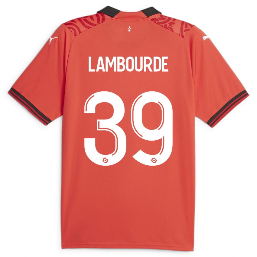 Enfant Maillot Mathis Lambourde #39 Rouge Tenues Domicile 2023/24 T-Shirt Belgique