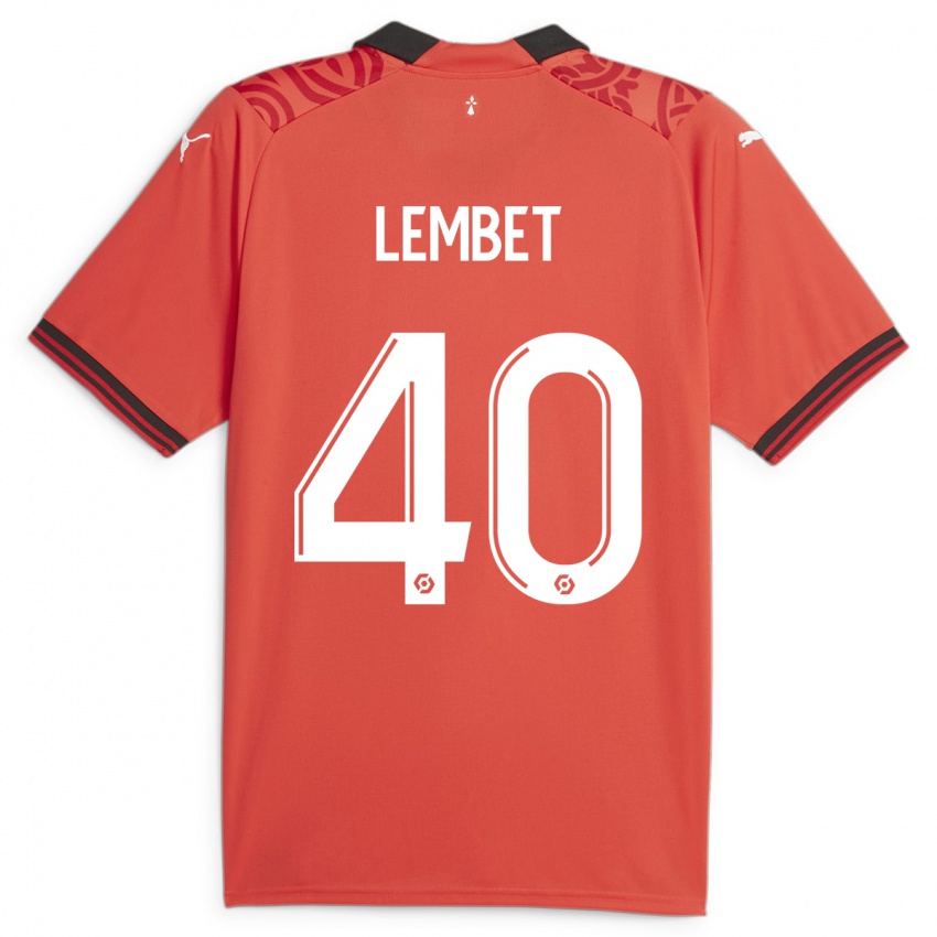 Kinder Geoffrey Lembet #40 Rot Heimtrikot Trikot 2023/24 T-Shirt Belgien
