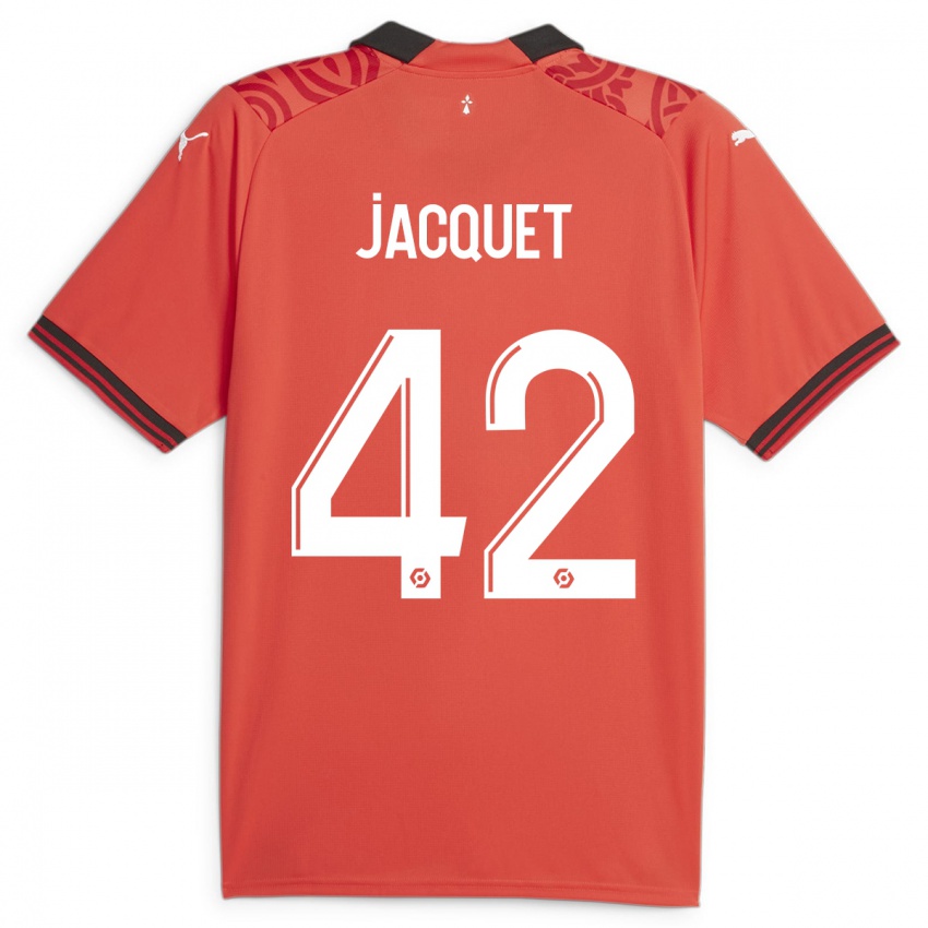 Kinder Jérémy Jacquet #42 Rot Heimtrikot Trikot 2023/24 T-Shirt Belgien