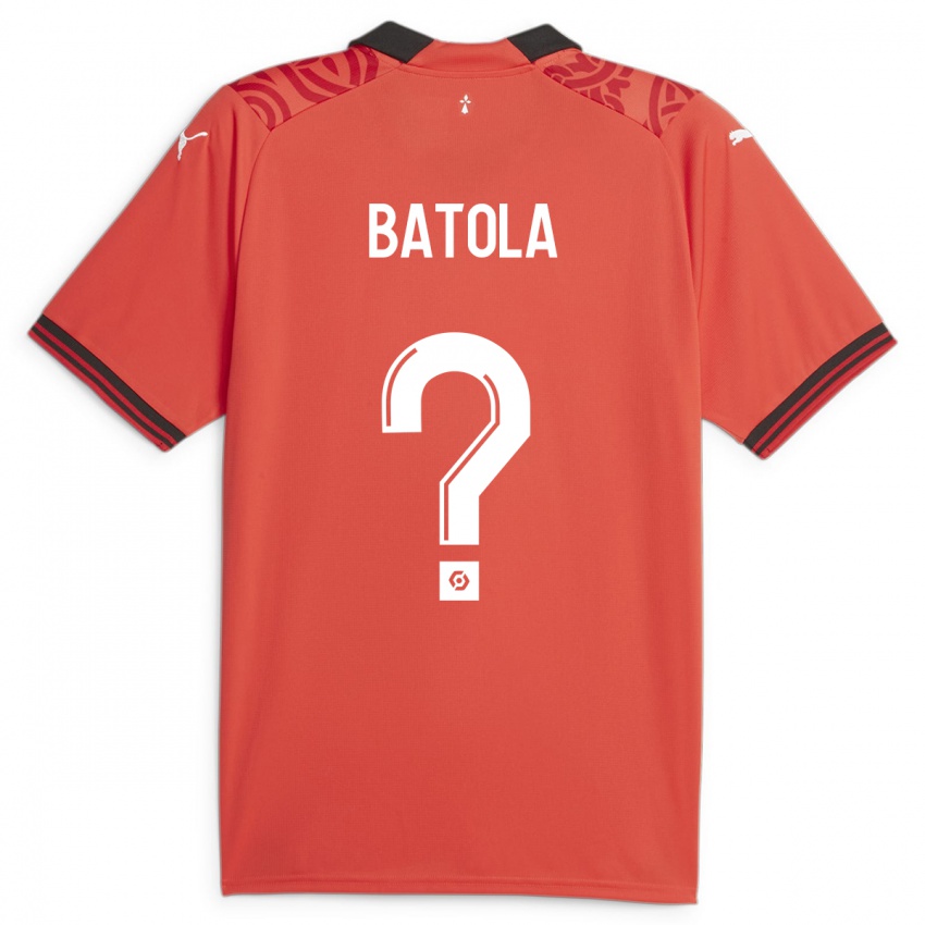 Enfant Maillot Yann Batola #0 Rouge Tenues Domicile 2023/24 T-Shirt Belgique