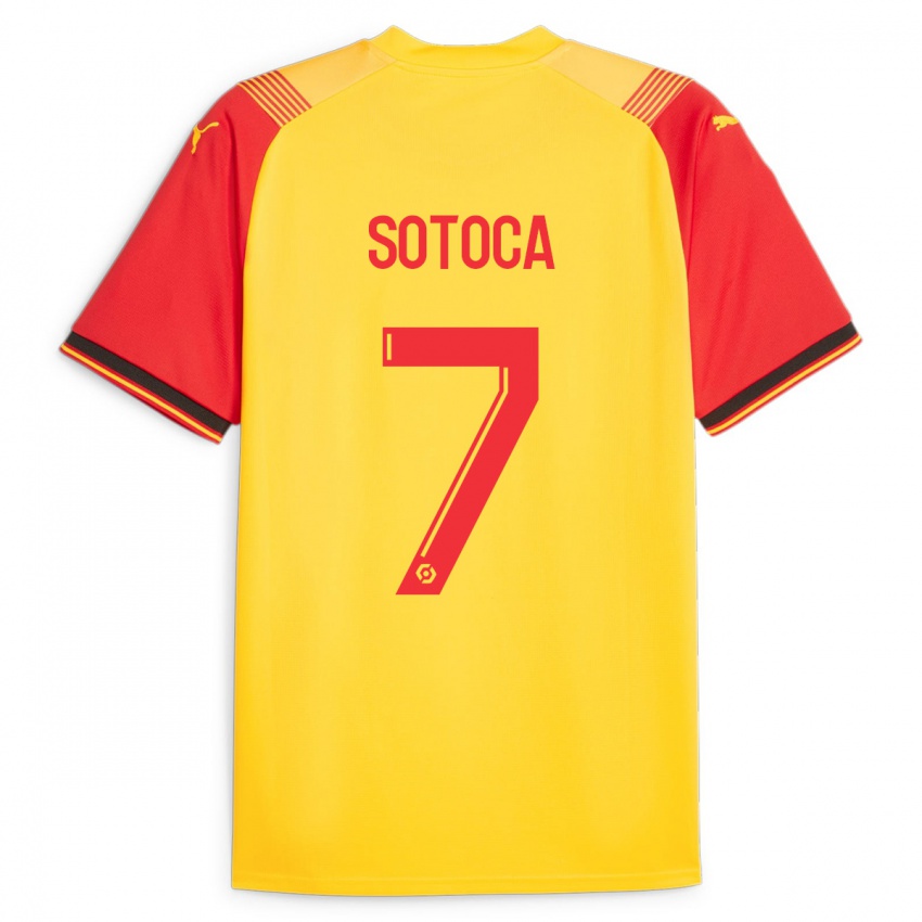 Kinder Florian Sotoca #7 Gelb Heimtrikot Trikot 2023/24 T-Shirt Belgien