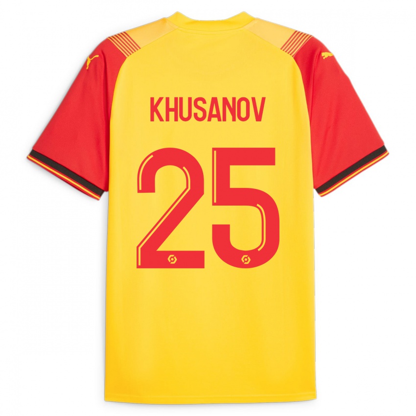 Kinder Abdukodir Khusanov #25 Gelb Heimtrikot Trikot 2023/24 T-Shirt Belgien