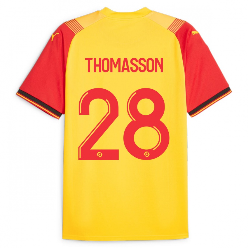 Kinder Adrien Thomasson #28 Gelb Heimtrikot Trikot 2023/24 T-Shirt Belgien