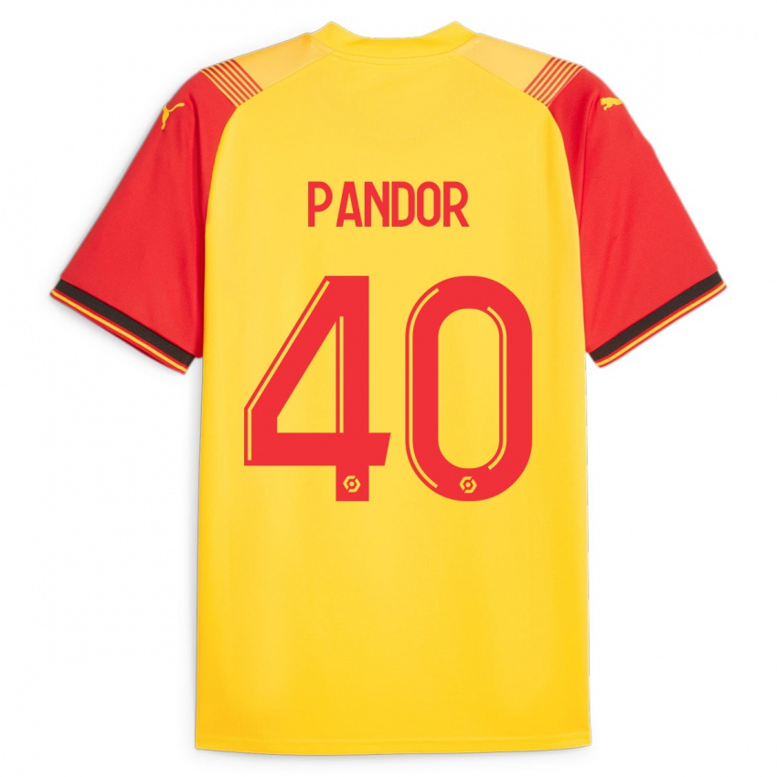 Kinder Yannick Pandor #40 Gelb Heimtrikot Trikot 2023/24 T-Shirt Belgien