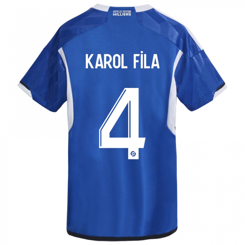 Kinder Karol Fila #4 Blau Heimtrikot Trikot 2023/24 T-Shirt Belgien