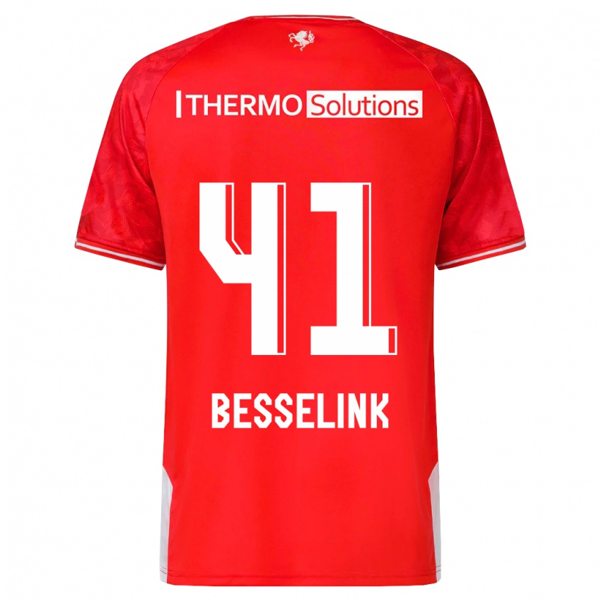 Kinderen Gijs Besselink #41 Rood Thuisshirt Thuistenue 2023/24 T-Shirt België