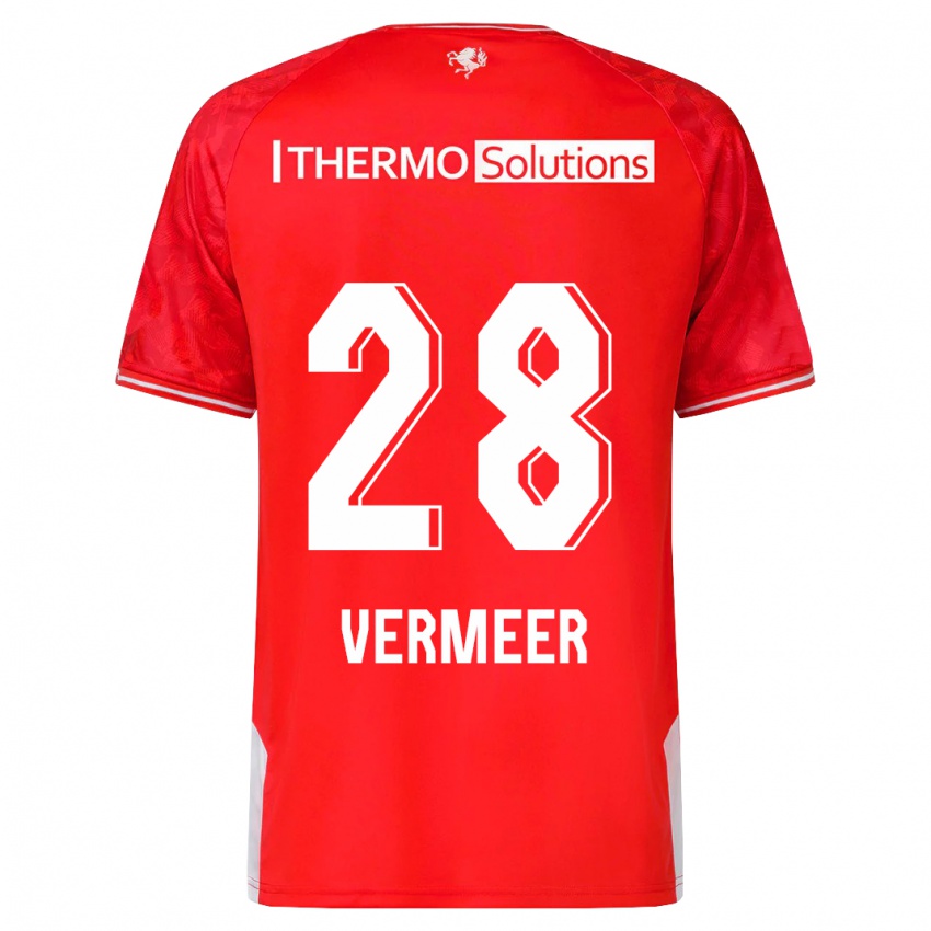 Kinder Sofie Rianne Vermeer #28 Rot Heimtrikot Trikot 2023/24 T-Shirt Belgien